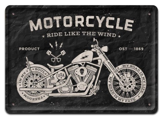 MOTOCYKL METALOWY SZYLD PLAKAT RETRO 08589 SzyldBaza Pl